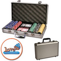 Poker chips set with aluminum chip case - 300 Full Color chips